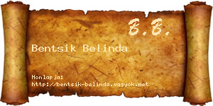 Bentsik Belinda névjegykártya